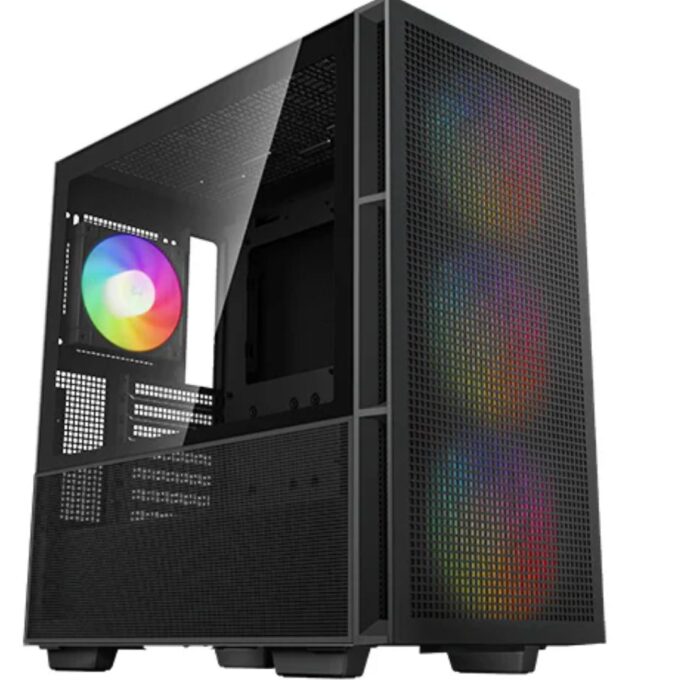 DeepCool CH560 HighAirflow Mid-Tower ATX Case, Magnetic Hybrid Mesh, Tempered Glass, 3 Pre-Installed 140mm ARGB Fans