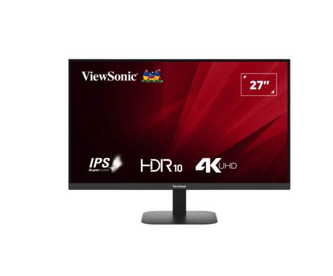 ViewSonic 27' 4K 3840 x 2160 SuperClear IPS, HDR10, 2x HDMI and DP x1, Eye Pro Tech.Seamless, VESA 75, Eco Mode, Joy Key rear, Office Monitor