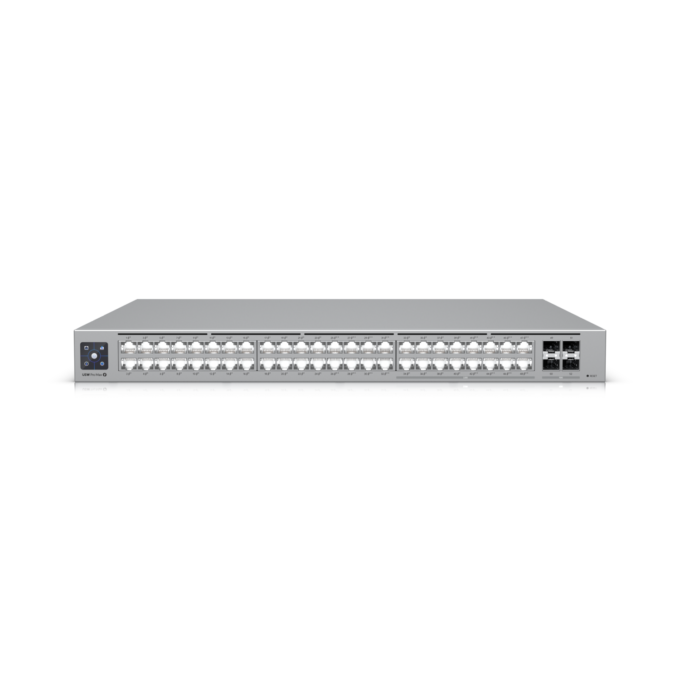 Ubiquiti UniFi Network, Switch, 48-Port,  POE 720W, (16) 2.5 GbE ports, 8 PoE+, 8 PoE++, (4) 10G SFP+ Ports,  Layer3,  Rack Mount, 2Yr Warr