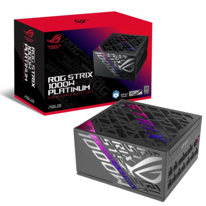 ASUS ROG-STRIX-1000P-GAMING ROG STRIX 1000W Platinum PSU, ROG heatsinks, Dual ball fan bearings, 0dB technology