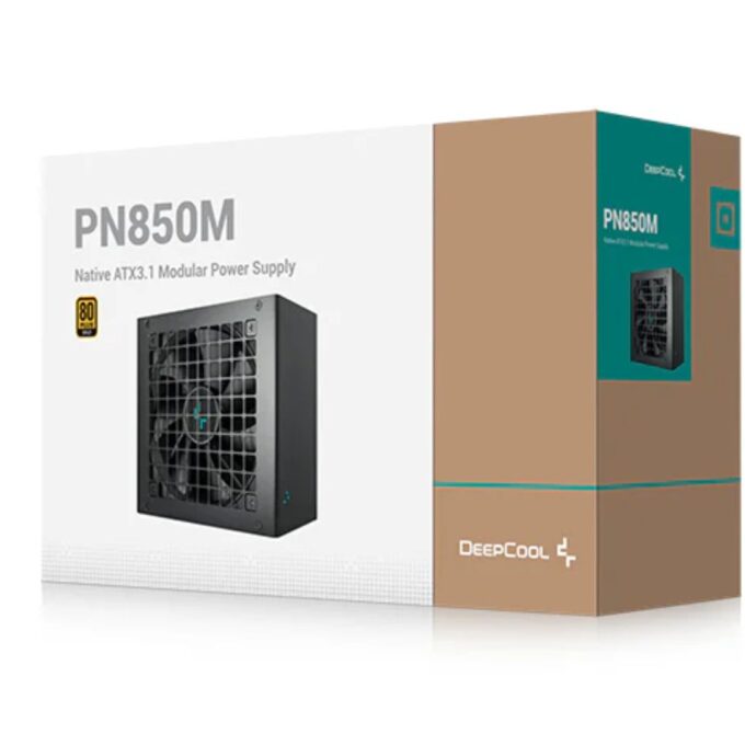 DeepCool PN850M 850W 80+ Gold Certified Fully Modular ATX Power Supply, 120mm Fan, Japanese Capacitors, DC to DC, ATX12V V3.1, 100,000 MTBF, 90% EFF