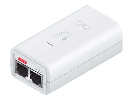 UBIQUITI 24VDC POE ADAPTOR, 24W, AC CABLE WITH EARTH GROUD, WHITE, 1YR